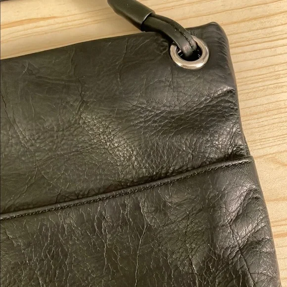 Anthropologie Margot Kari Mini Square Black Leather Crossbody Purse - Picture 4 of 12